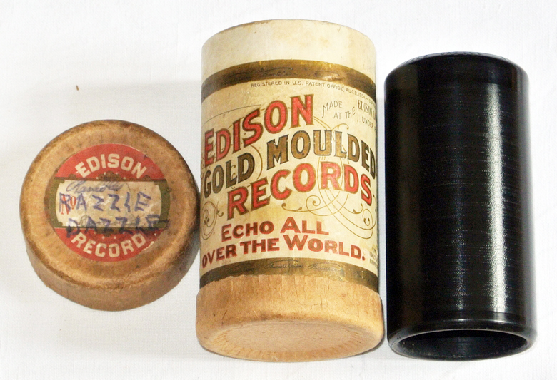 Edison Gusswalze Phonograph Ragtime Banjo Wachs Gold Moulded